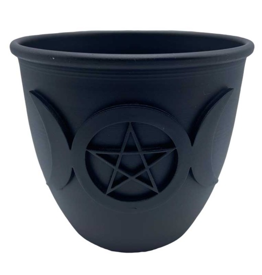 3 1/2" Triple Moon & Pentagram Candle Holder