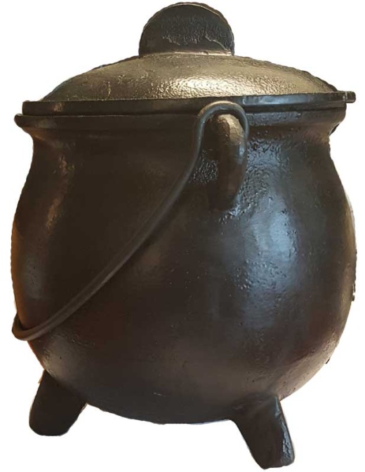 8" Cast Iron Cauldron W/ Lid - Classic Design for Cooking, Decoration, or Reenactments