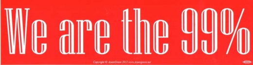 We Are The 99% Bumper Sticker - 11 1/2" by 3"