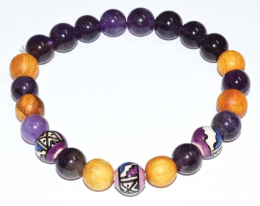 8Mm Palo Santo Amethyst Bracelet