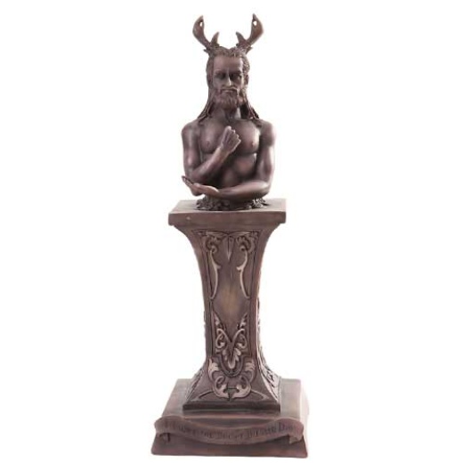 Horned God Statue - Polyresin Bronze Color Figurine
