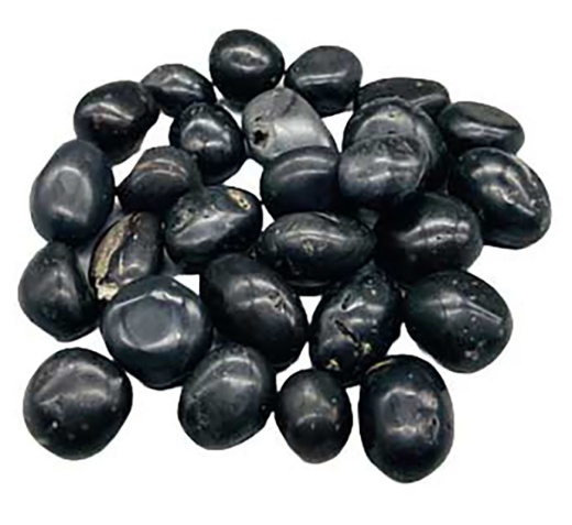 1 Lb Agni Manitite, Black Tumbled Stones 20-22Mm - Pearl of Fire