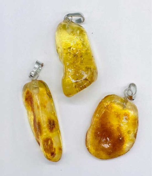 Amber Tumbled Pendant - Unique Healing Jewelry from Brazil