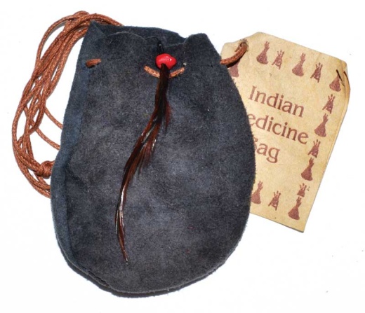 3" Medicine Dream Bag Gray - A Classic Native American Style Medicine Bag