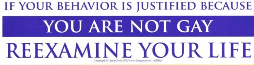 If Your Behavior Is Justified Because You Are Not Gay Reexamine Your Life