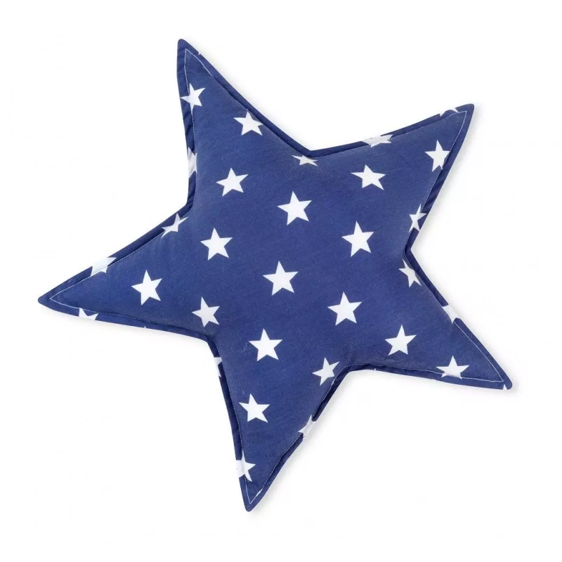 Blue Small Star Cotton Decorative Pillow