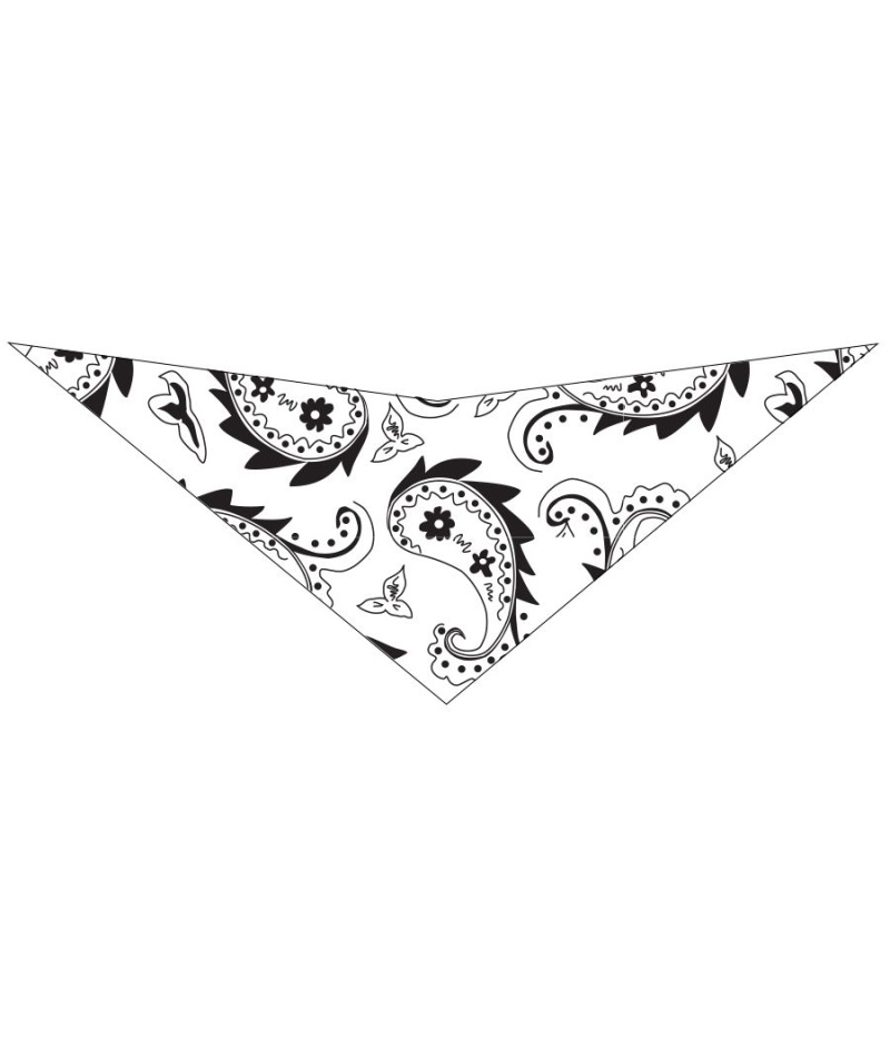 S3257 Classic White Paisley Triangle Bandana 100 Premium Cotton