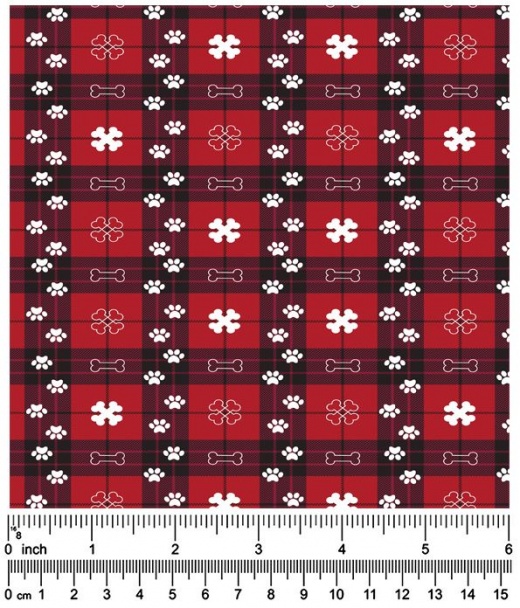 Christmas Holiday Fabric in Black & Red