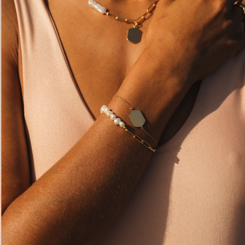 Colette Half Pearl Bracelet - Gold