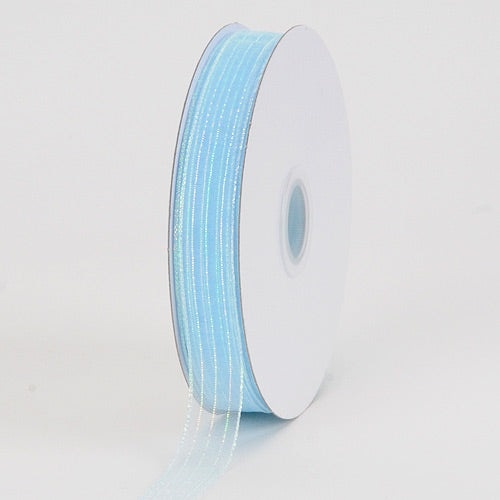 Corsage Ribbon L.Blue Iridescent ( W: 3/8 Inch | L: 50 Yards )