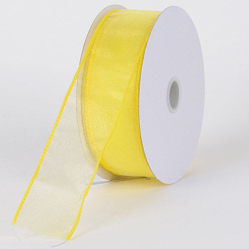 Daffodil - Organza Ribbon Thick Wire Edge 25 Yards - ( 2-1/2 Inch | 25 Yards )