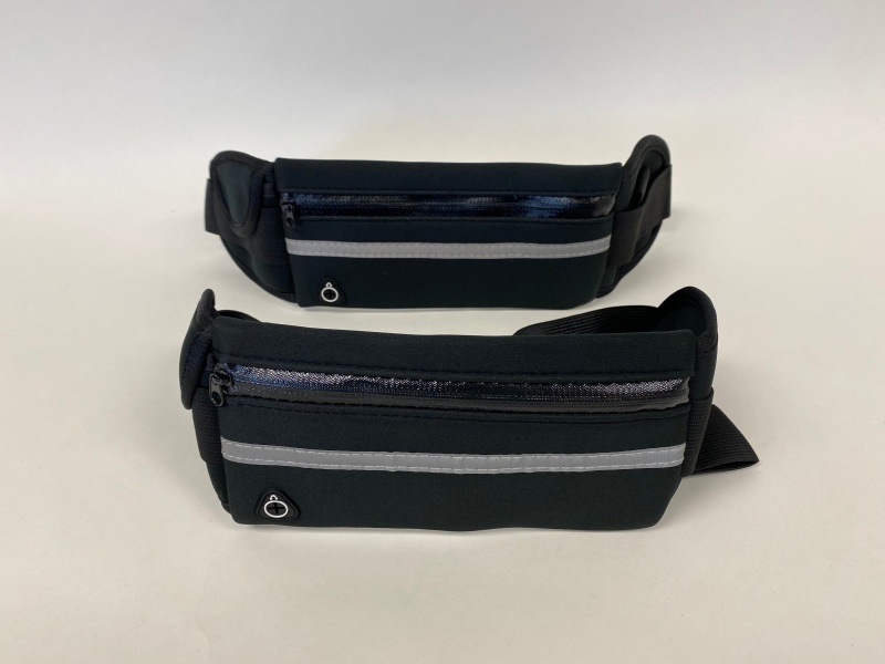 Waist Belt With Pouch Bag, Black - Pack Of 2