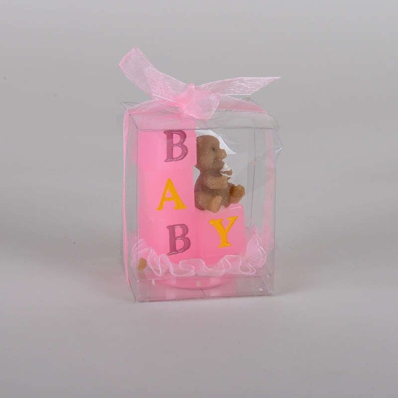 Baby Blocks Candle - Pink