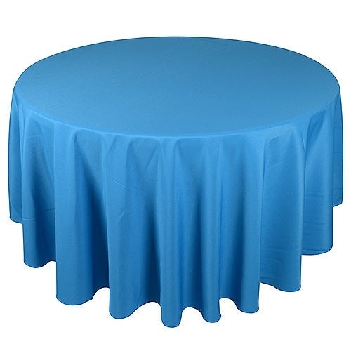 Turquoise - 108 Inch Round Polyester Tablecloths - ( 108 Inch | Round )