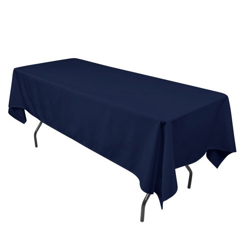 Navy - 90 X 156 Rectangle Polyester Tablecloths - ( 90 Inch X 156 Inch )