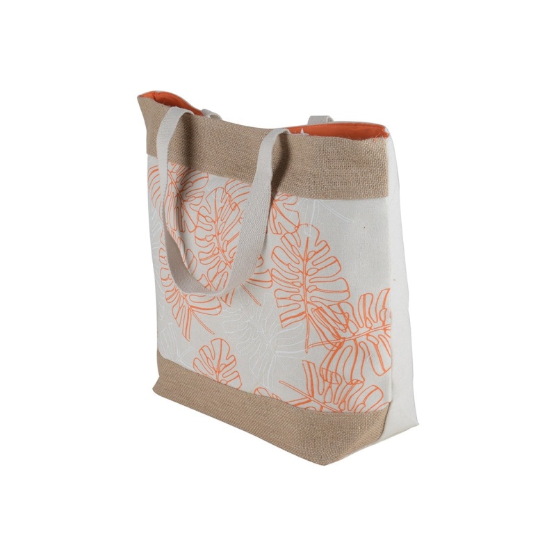 Tropical Leaf Tote Bag For Women - Peach - 21 Inch X 16 Inch - Women Swim Pool Bag Large Tote