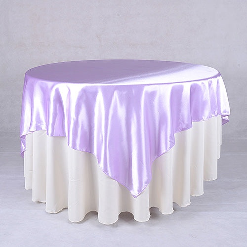 Lavender - 90 X 90 Satin Table Overlays - ( 90 Inch X 90 Inch )