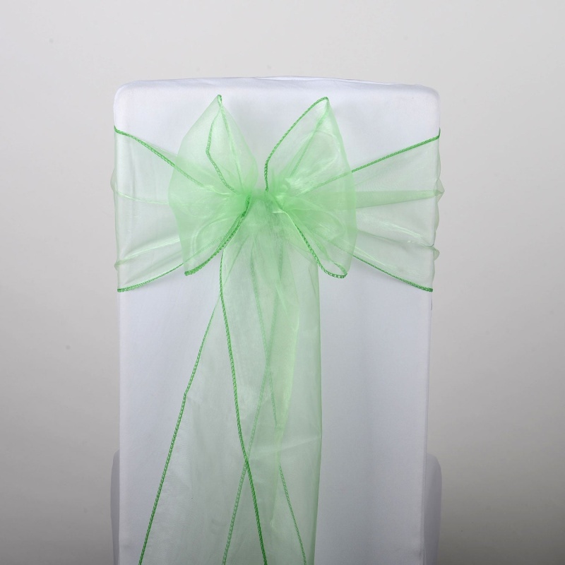Mint - Organza Chair Sash - ( Pack Of 10 Piece - 8 Inches X 108 Inches )