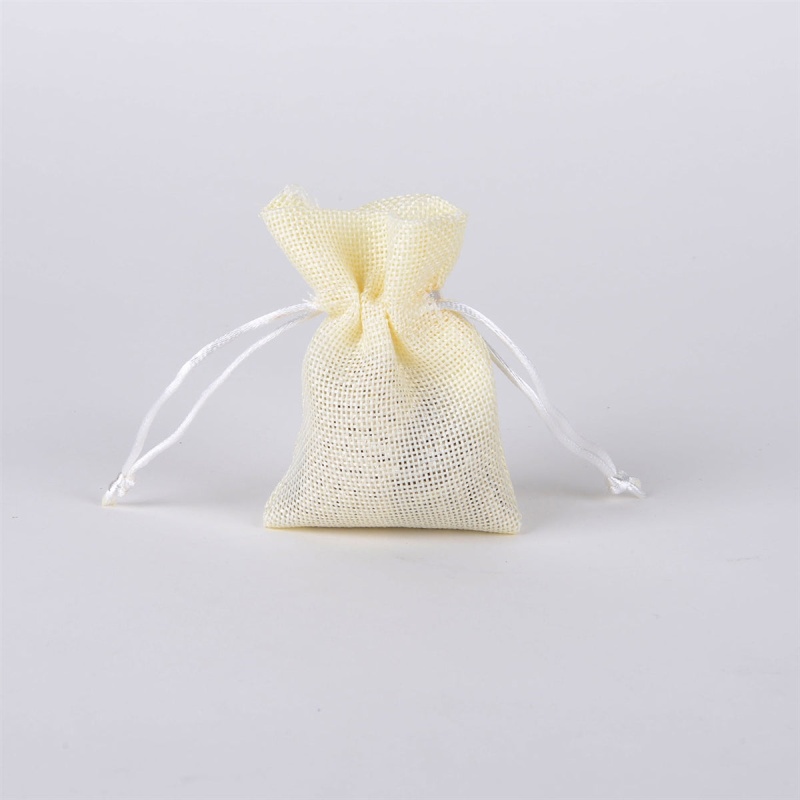 Ivory - Faux Burlap Bags - ( 3X4 Inch - 6 Bags )
