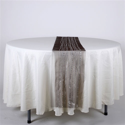 Black With Silver Metallic Organza Table Runner