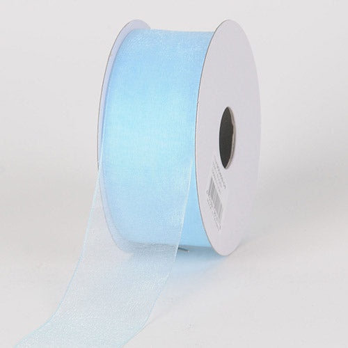 Light Blue - Sheer Organza Ribbon - ( 1-1/2 Inch | 100 Yards )