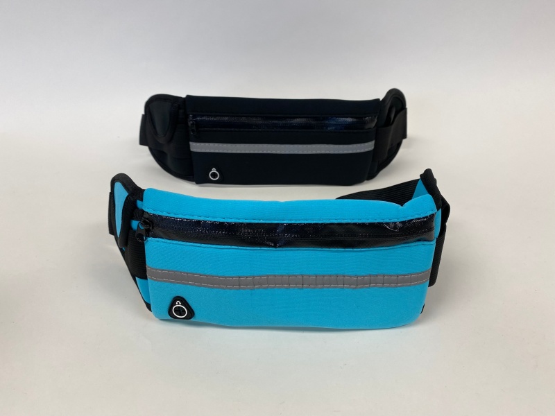 Waist Belt With Pouch Bag, Black & Blue - Pack Of 2