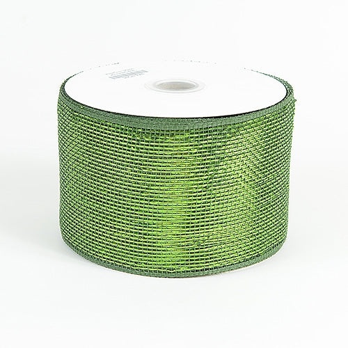 Moss - Metallic Deco Mesh Ribbons - ( 4 Inch X 25 Yards )
