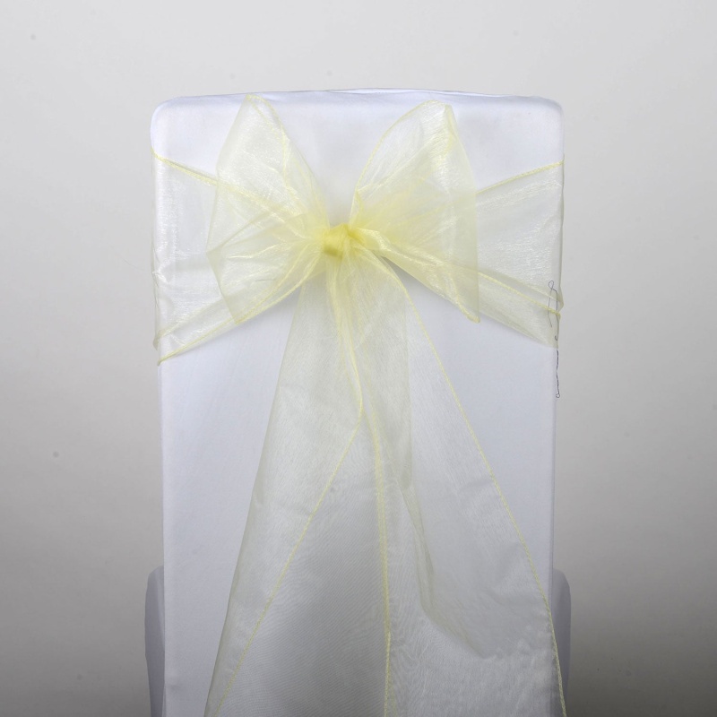 Baby Maize - Organza Chair Sash - ( Pack Of 10 Piece - 8 Inches X 108 Inches )