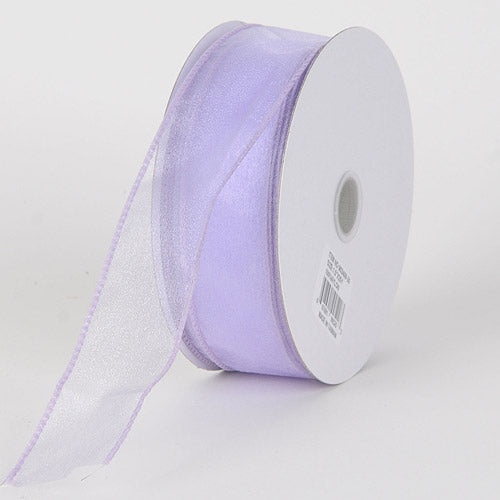 Lavender - Organza Ribbon Thick Wire Edge 25 Yards - ( W: 1 - 1/2 Inch | L: 25 Yards )