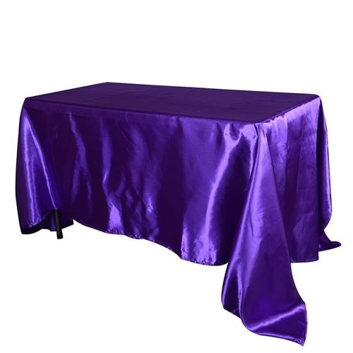 Purple Haze 60 Inch X 126 Inch Rectangular Satin Tablecloths