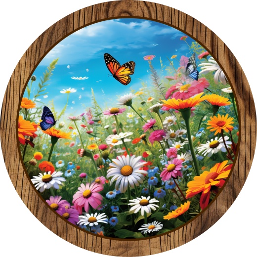 Butterfly And Flower Metal Sign - Made In USA by Bbcrafts