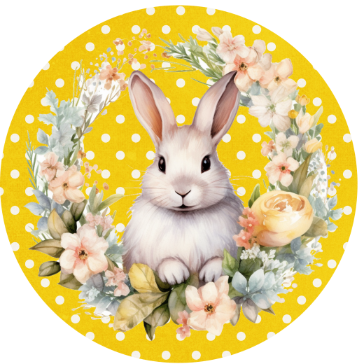 Spring Metal Sign: Bunny Rabbit - Made in USA - bbCrafts