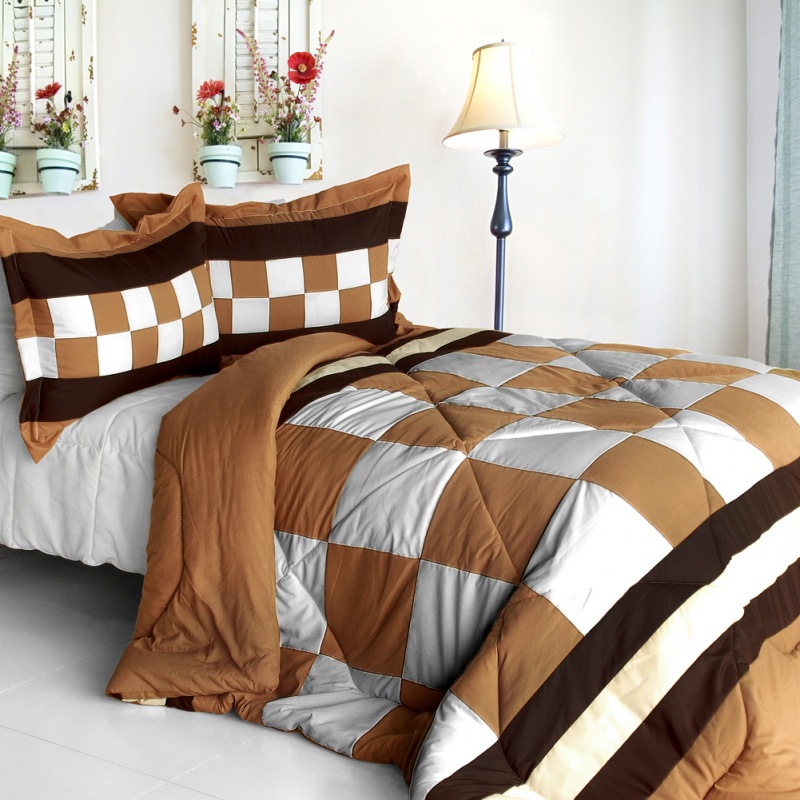 Quilted Patchwork Down Alternative Comforter Set - Happy Song