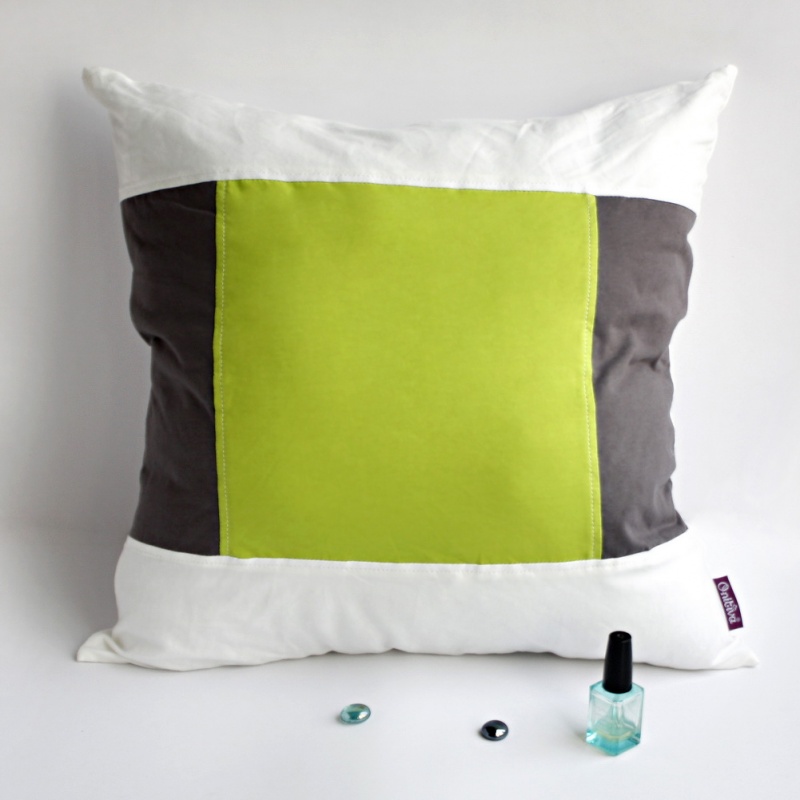 Onitiva Knitted Fabric Patch Work Pillow Cushion Floor Cushion - Art Green