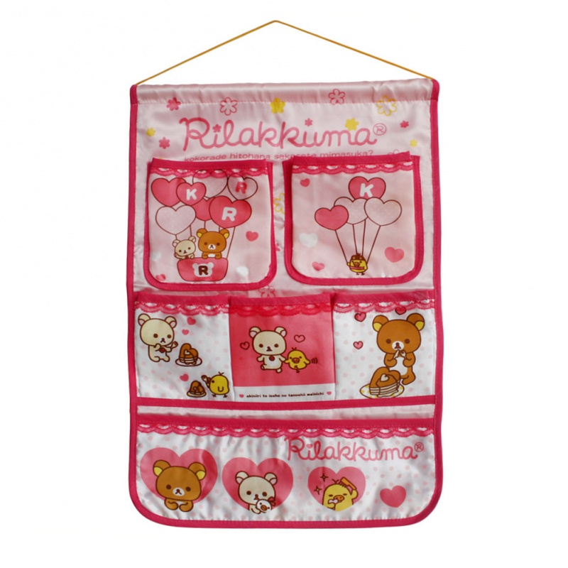 Pink/ Wall Hanging/ Wall Baskets / Hanging Baskets - Bear & Chicken