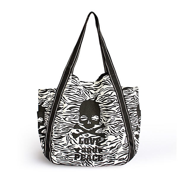 100% Cotton Eco Canvas Shoulder Tote Bag / Shopper Bag - Love And Peace