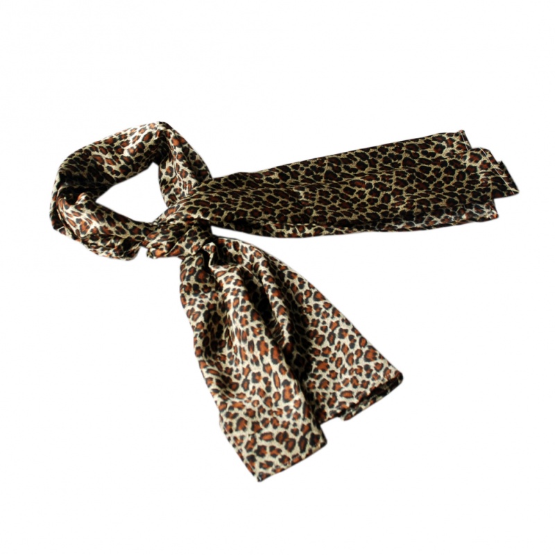 -Blancho Fashion Lady Leopard Print Subtle Natural Comfy Silk Scarf/Wrap/Shawl