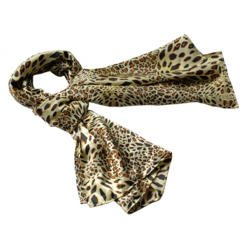 -Blancho Special Leopard Grain Color Animal Print Natural Elegant Silk Scarf/Wrap/Shawl