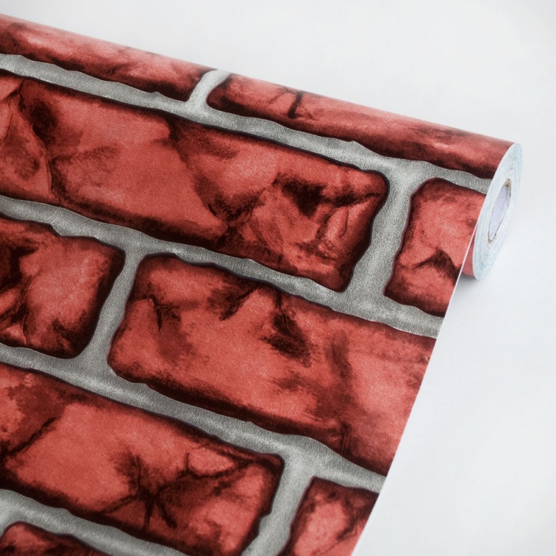 Dark Red Brick - Self-Adhesive Wallpaper Home Decor