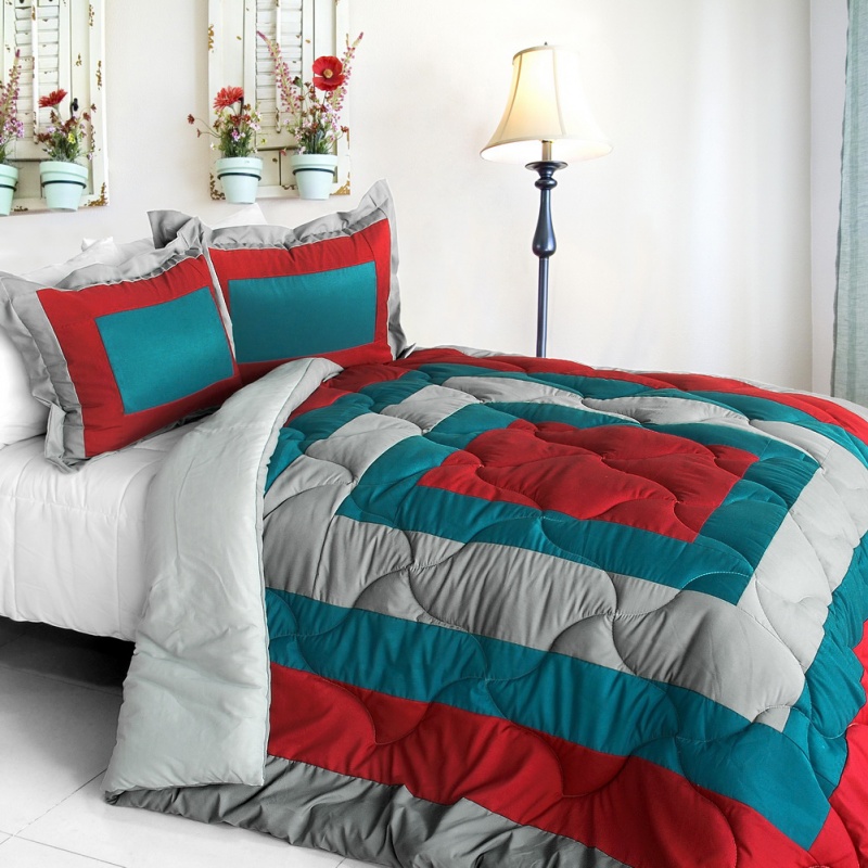 Quilted Patchwork Down Alternative Comforter Set - Loving The Sea