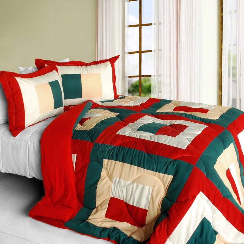 Quilted Patchwork Down Alternative Comforter Set - In My Life a