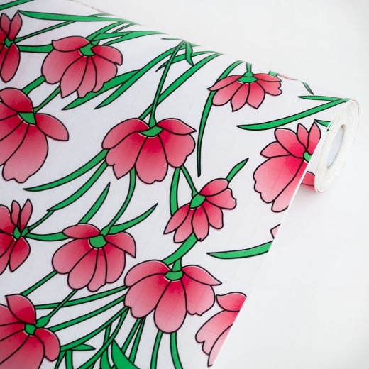 Red Cymbidium - Self-Adhesive Printed Window Film