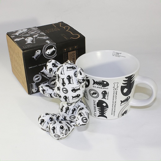 Sync Stuffed Bear Mug - Fish Bones