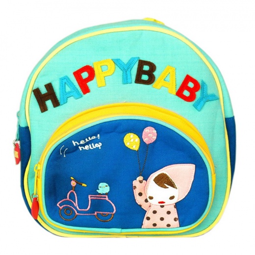 Embroidered Applique Kids Fabric Art School Backpack - Dreamy Girl