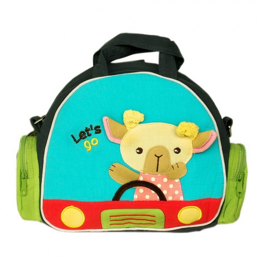 Embroidered Applique Fabric Art Shoulder Bag / Swingpack - Joyce Sheep