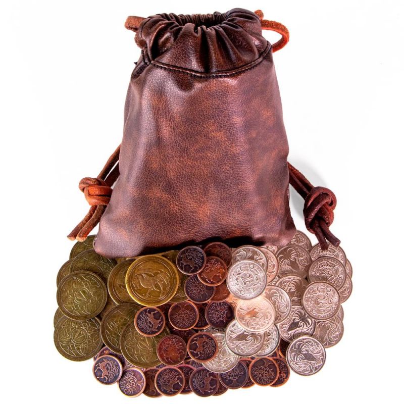 The Dragon's Hoard | 60 Metal Coins In Leather Pouch