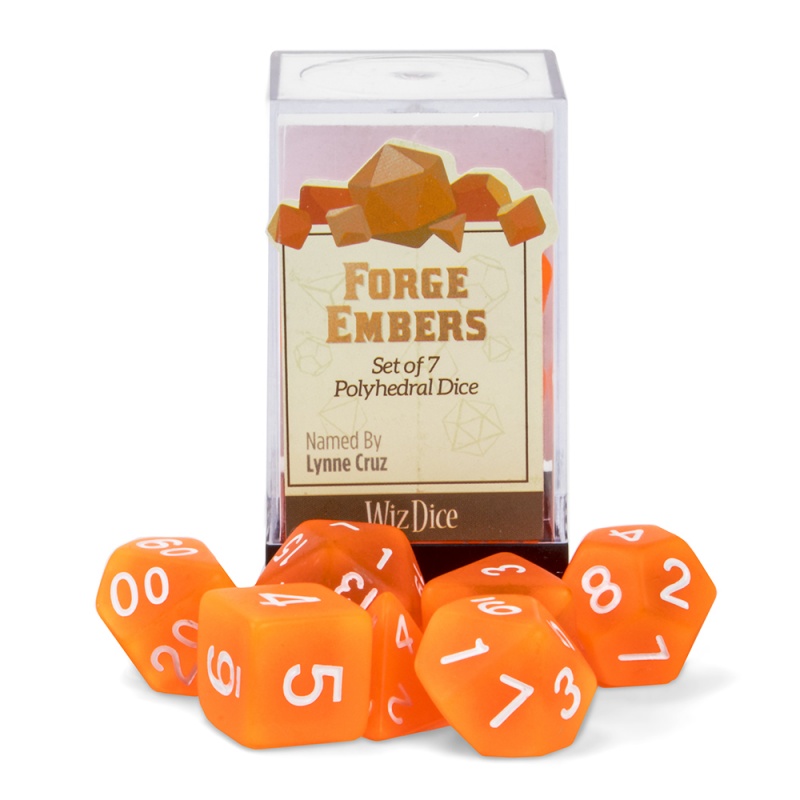Set Of 7 Polyhedral Dice, Forge Embers