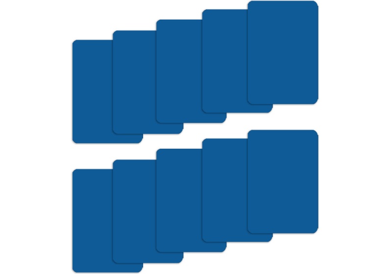 Set Of 10 Blue Plastic Bridge Size Cut Cards
