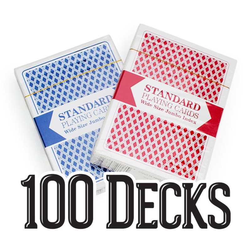 100 Decks Brybelly Playing Cards (Wide Size, Jumbo Index)