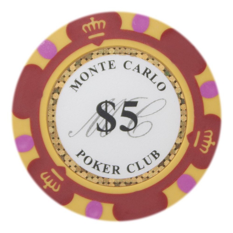 $5 Monte Carlo 14 Gram Poker Chips (25 Pack)